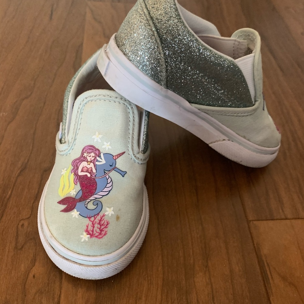 Vans mermaid glitter toddler shoes size 6